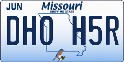 MO license plate DH0H5R