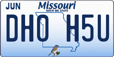 MO license plate DH0H5U