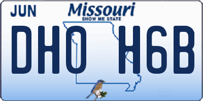 MO license plate DH0H6B
