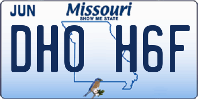 MO license plate DH0H6F