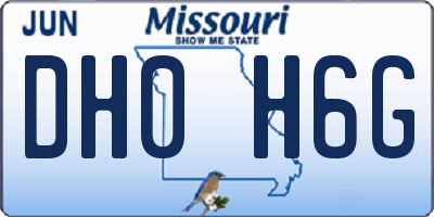 MO license plate DH0H6G