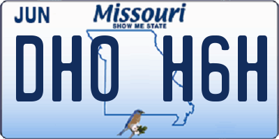 MO license plate DH0H6H