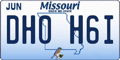 MO license plate DH0H6I