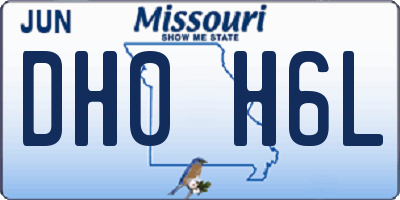MO license plate DH0H6L