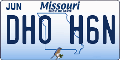 MO license plate DH0H6N