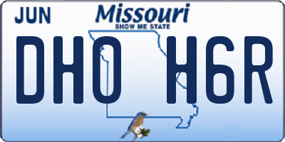 MO license plate DH0H6R