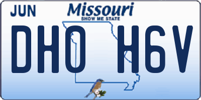 MO license plate DH0H6V