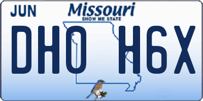 MO license plate DH0H6X