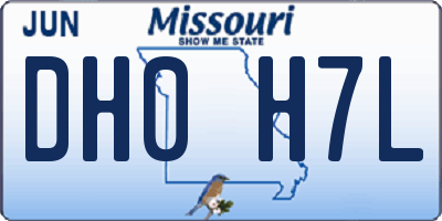 MO license plate DH0H7L