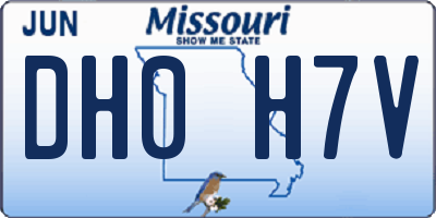 MO license plate DH0H7V