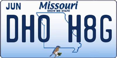 MO license plate DH0H8G
