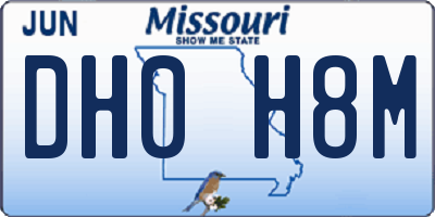 MO license plate DH0H8M