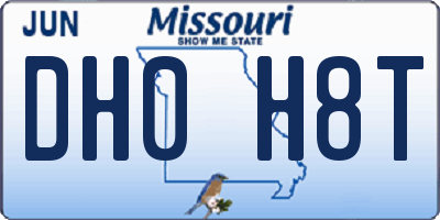 MO license plate DH0H8T