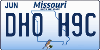 MO license plate DH0H9C