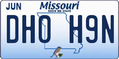 MO license plate DH0H9N