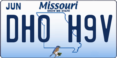 MO license plate DH0H9V