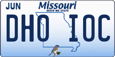 MO license plate DH0I0C