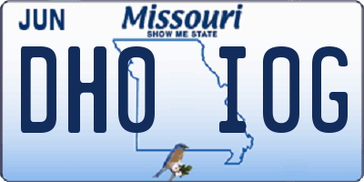 MO license plate DH0I0G