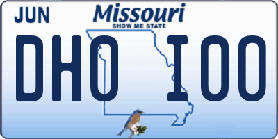 MO license plate DH0I0O