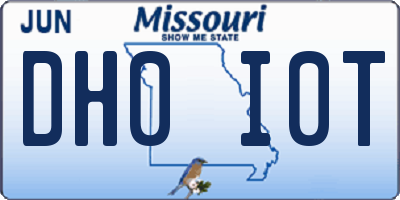MO license plate DH0I0T