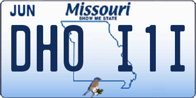 MO license plate DH0I1I