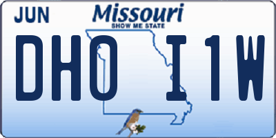 MO license plate DH0I1W