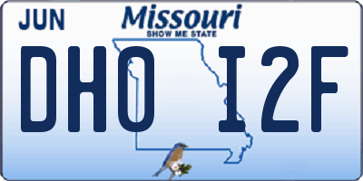 MO license plate DH0I2F