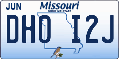 MO license plate DH0I2J