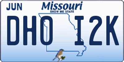 MO license plate DH0I2K