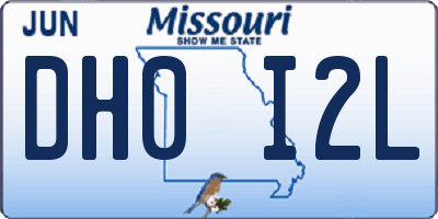 MO license plate DH0I2L
