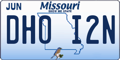 MO license plate DH0I2N