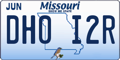 MO license plate DH0I2R
