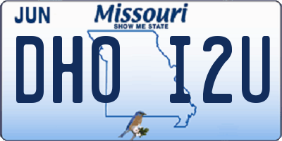 MO license plate DH0I2U