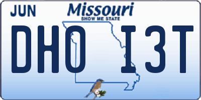 MO license plate DH0I3T