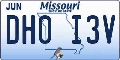MO license plate DH0I3V