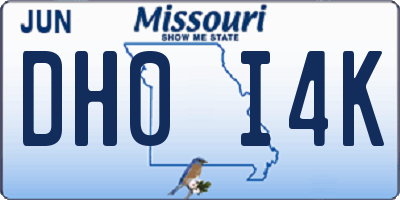 MO license plate DH0I4K