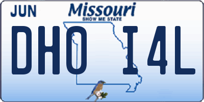 MO license plate DH0I4L