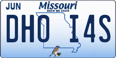 MO license plate DH0I4S
