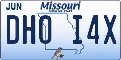 MO license plate DH0I4X