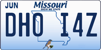 MO license plate DH0I4Z