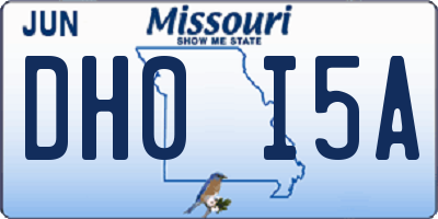 MO license plate DH0I5A