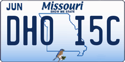 MO license plate DH0I5C