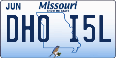 MO license plate DH0I5L