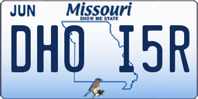 MO license plate DH0I5R