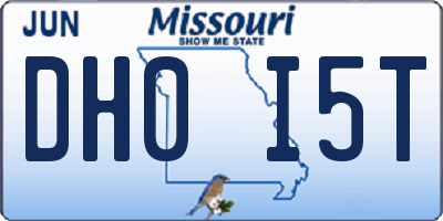 MO license plate DH0I5T
