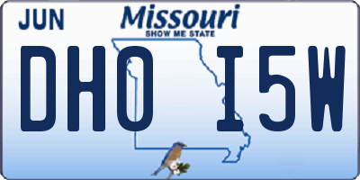 MO license plate DH0I5W