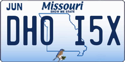 MO license plate DH0I5X