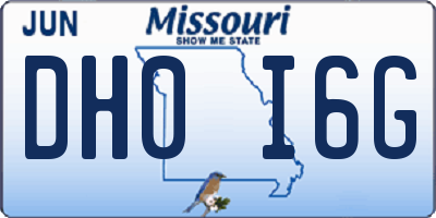 MO license plate DH0I6G