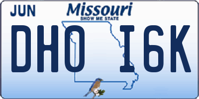 MO license plate DH0I6K