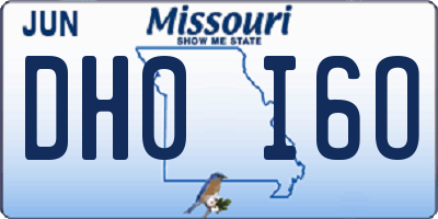 MO license plate DH0I6O
